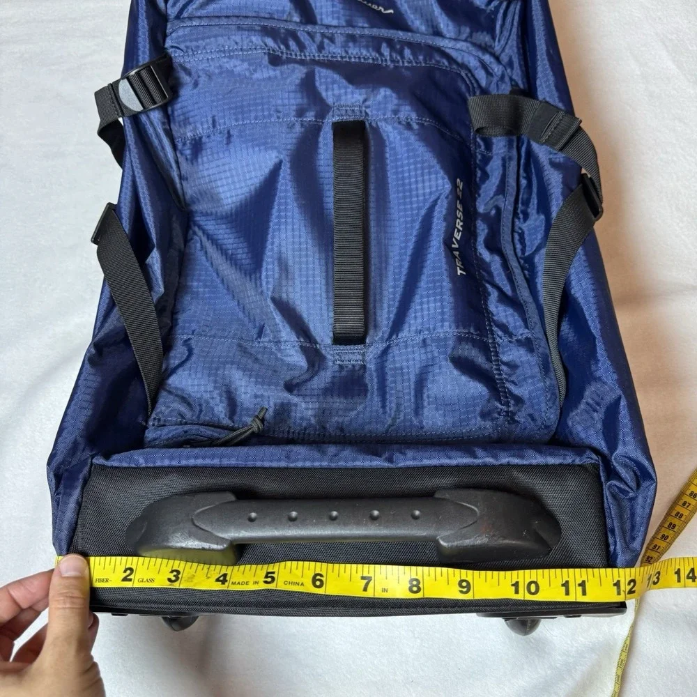 Eddie Bauer Traverse 22 Rolling Duffel Luggage Bag Carry On Duffle Suitcase Blue